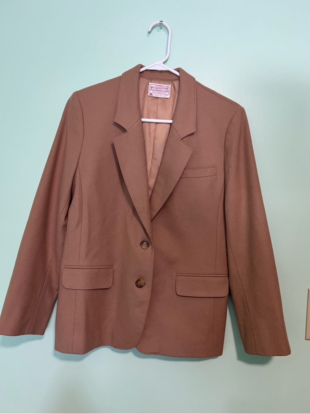 Vintage Women's Camel Wool Blazer Jacket